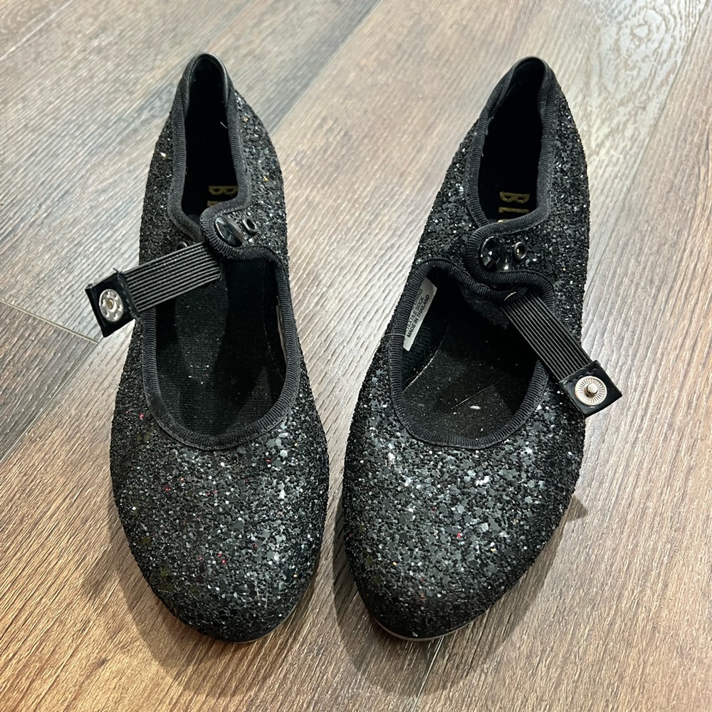 Bloch tap shoes Black Sparkle girls sz 1.5